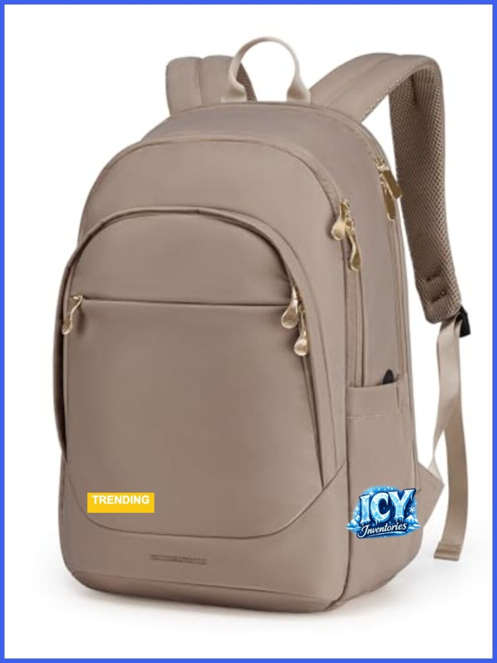 17.3" Laptop Backpack with USB Charging Hole, Water Resistant, College Bookbag
